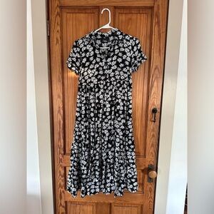 Urban Outfitters Black and White Daisy Maxi Dress